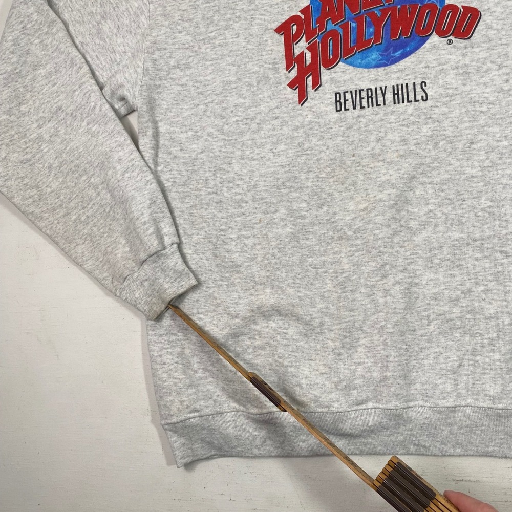 Vintage Planet Hollywood Beverly Hills Sweatshirt Gray XL Made in USA 90s Crew - Picture 6 of 16